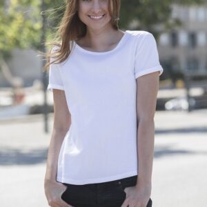 Mens & Ladies Organic Cotton T-Shirts with Roll up Sleeve