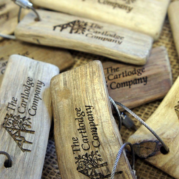 branded promotional driftwood keyring